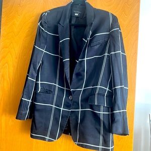 Equipment stripped navy blazer lightly worn